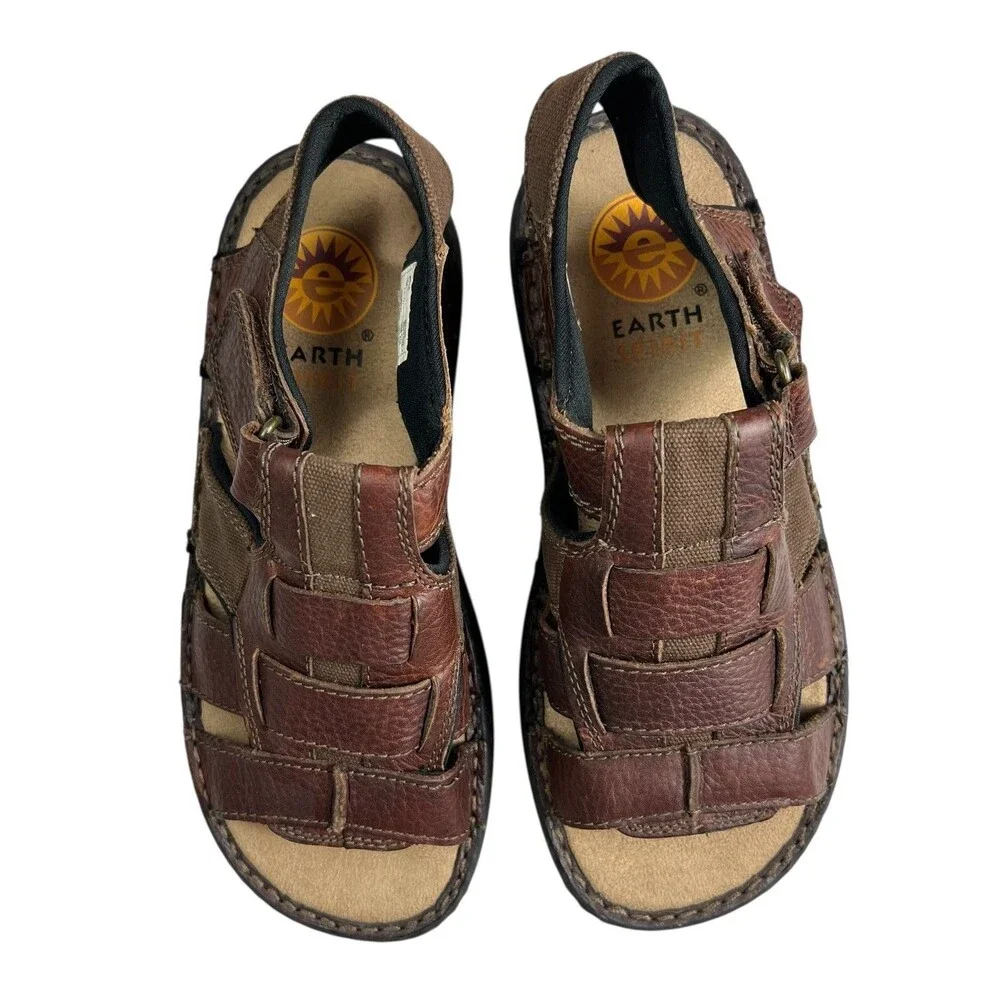 Earth Spirit Willie Fisherman Sandals  Men's 8  Brown Lightweight  Dad Sandals